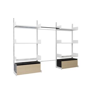 Sodiake Mobilier de rangement autoportant sans fixation en metal blanc robuste