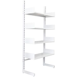 Sodiake Mobilier de rangement autoportant en metal blanc avec 4 tablettes