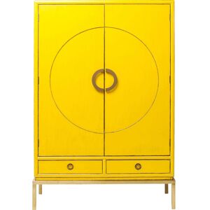 Kare Design Armoire 2 portes 2 tiroirs en peuplier jaune