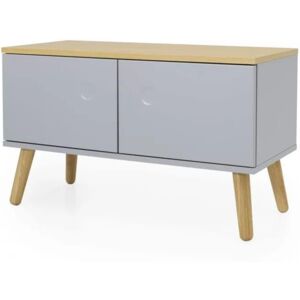 Tenzo Banc en bois avec rangements L79cm gris clair