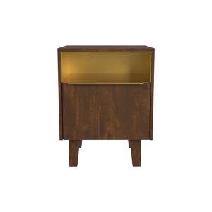 Rendez-Vous Deco Table de chevet en bois et metal, 1 tiroir et 1 porte