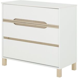 Calicosy Commode 3 tiroirs blanche Enfant - 95 x H87 cm