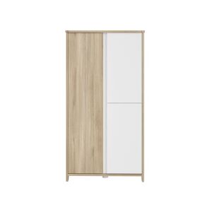 Calicosy Armoire 3 portes bois et blanc Bebe - 95 x 185 cm