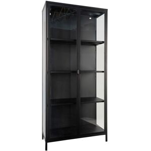 House Nordic Vaisselier en verre et metal H175cm noir