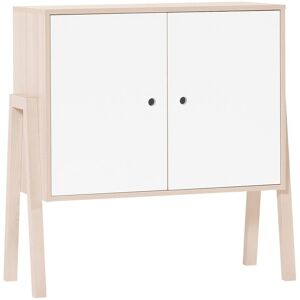 Calicosy Commode 2 portes 1 etagere interieure - Blanc et beige