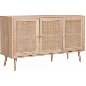 sweeek Buffet de rangement en cannage 120x39x70cm