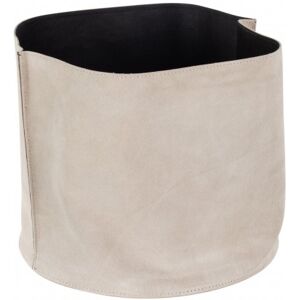 LANADECO Panier de rangement rond bas cuir beige