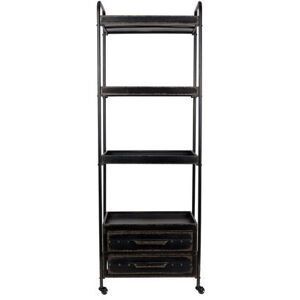 White label Etagere a roulettes en metal noir