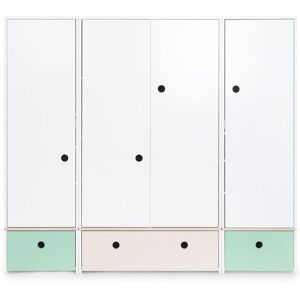 Wookids Armoire 4 portes vert menthe