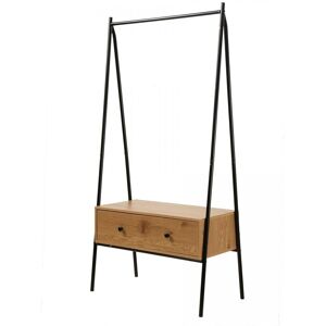 Calicosy Penderie en metal Noir avec 1 Tiroir decor Chene H170cm - JILL