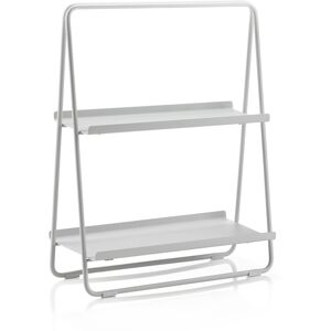 Zone Etagere 2 plateaux en fer gris clair