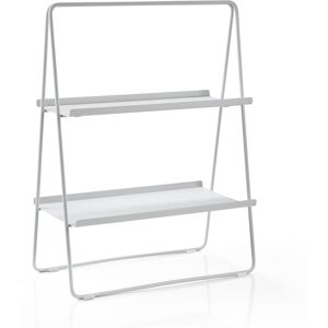 Zone Etagere 2 plateaux en acier gris clair