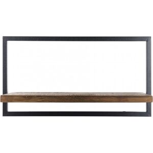 MACABANE Etagere murale 1 plateau en teck recycle et metal noir L65