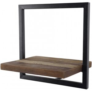 MACABANE Etagere murale 1 plateau en teck recycle et metal noir L35