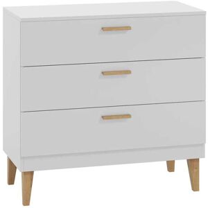 Kocot Kids Commode 3 tiroirs Blanc et Chene