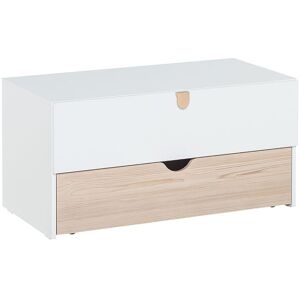 Calicosy Commode 2 Tiroirs avec tiroir mobile sur roulettes