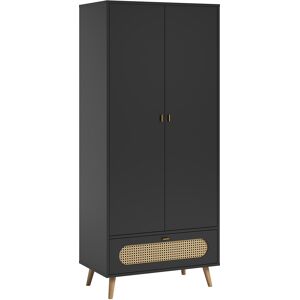 Vox Armoire 2 portes 1 tiroir noir