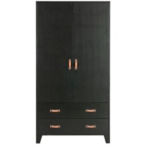 WOOOD Armoire 2 portes en bois noir