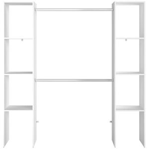 Concept Usine Dressing blanc 6 etageres, 2 penderies 180 x 40 x 180 cm