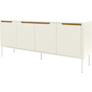 Meubles & Design Buffet bas moderne 4 portes en bois blanc