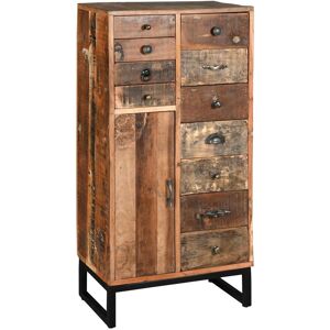 Aubry Gaspard Commode haute en bois recycle et metal