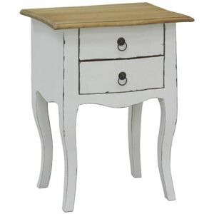 Aubry Gaspard Table de nuit 2 tiroirs en bois blanc