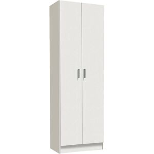 Dmora Armoire polyvalente a 2 portes effet bois blanc