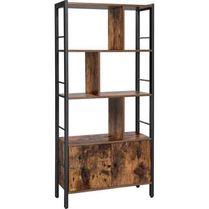 Habitat & Jardin Bibliotheque - 74 x 30 x 154,5 cm - brun rustique/noir