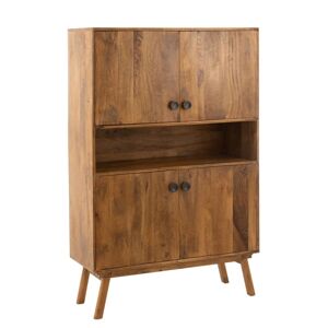 Meubles & Design Buffet haut 4 portes en bois de manguier massif