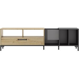 Diagone Meuble tv vinyle 190cm noir naturel