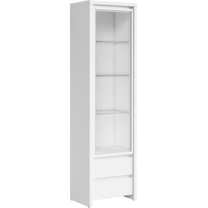 Petits meubles Vitrine 1 porte 2 tiroirs blanche