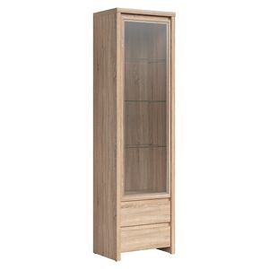 Petits meubles Vitrine 1 porte 2 tiroirs naturelle