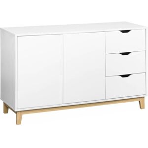 sweeek Buffet de rangement blanc, pieds bois