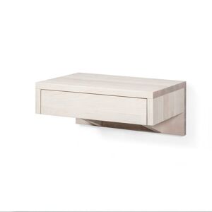 WOODEK Table de chevet en hetre blanc huile