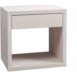 WOODEK Table de chevet avec tiroir en hetre blanc