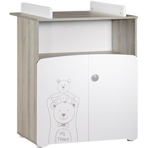 Baby Price Commode a langer 2 portes 97x76x66cm en bois blanc