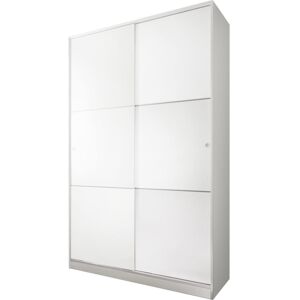 Dmora Garde-robe a 2 portes coulissantes effet bois blanc