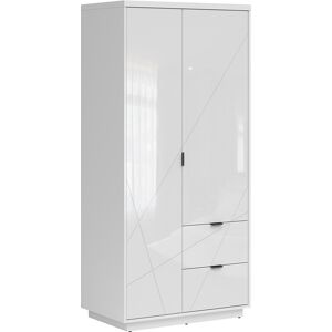 Petits meubles Armoire 2 portes 2 tiroirs blanc