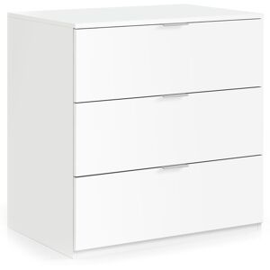 Dmora Commode 3 tiroirs effet bois blanc