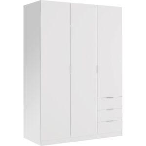 Dmora Garde-robe a 3 portes et 3 tiroirs effet bois blanc