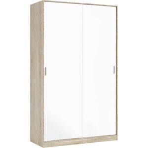 Dmora Garde-robe a 2 portes coulissantes effet chene et bois blanc