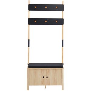 Baita Vestiaire d'entree effet chene et gris h185cm bois et gris