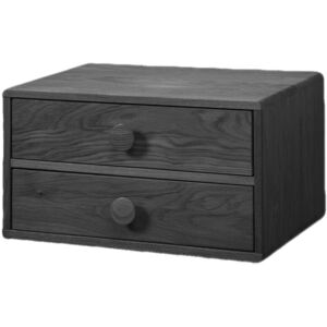 WOODEK Table de chevet avec tiroirs en bouleau noir