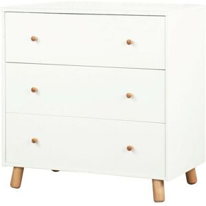 ID Kids Commode enfant bois massif blanc et bois