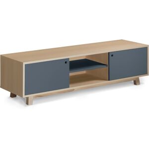 MON PETIT MEUBLE FRANCAIS Meuble TV 2 portes coulissantes 160 cm, en frene