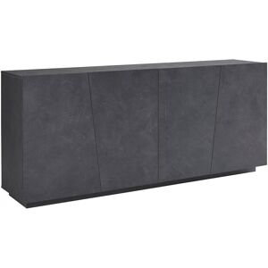 Dmora Buffet avec 4 portes effet bois gris ardoise 200x43h86 cm