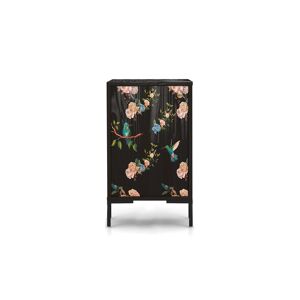 RNT by Really Nice Things Table de chevet en MDF imprime florale sur fond noir colibri