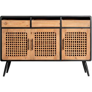 Lastdeco Buffet en Bois de Sapin Noir, 120x40x80 cm