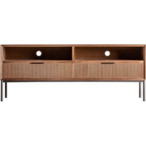 Lastdeco Meuble Tv en Bois de Sapin Marron 140x44x55 cm