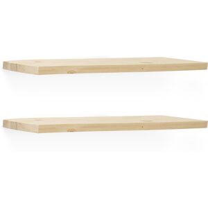 Decowood Ensemble 2 etageres flottantes en bois de sapin naturel 60cm